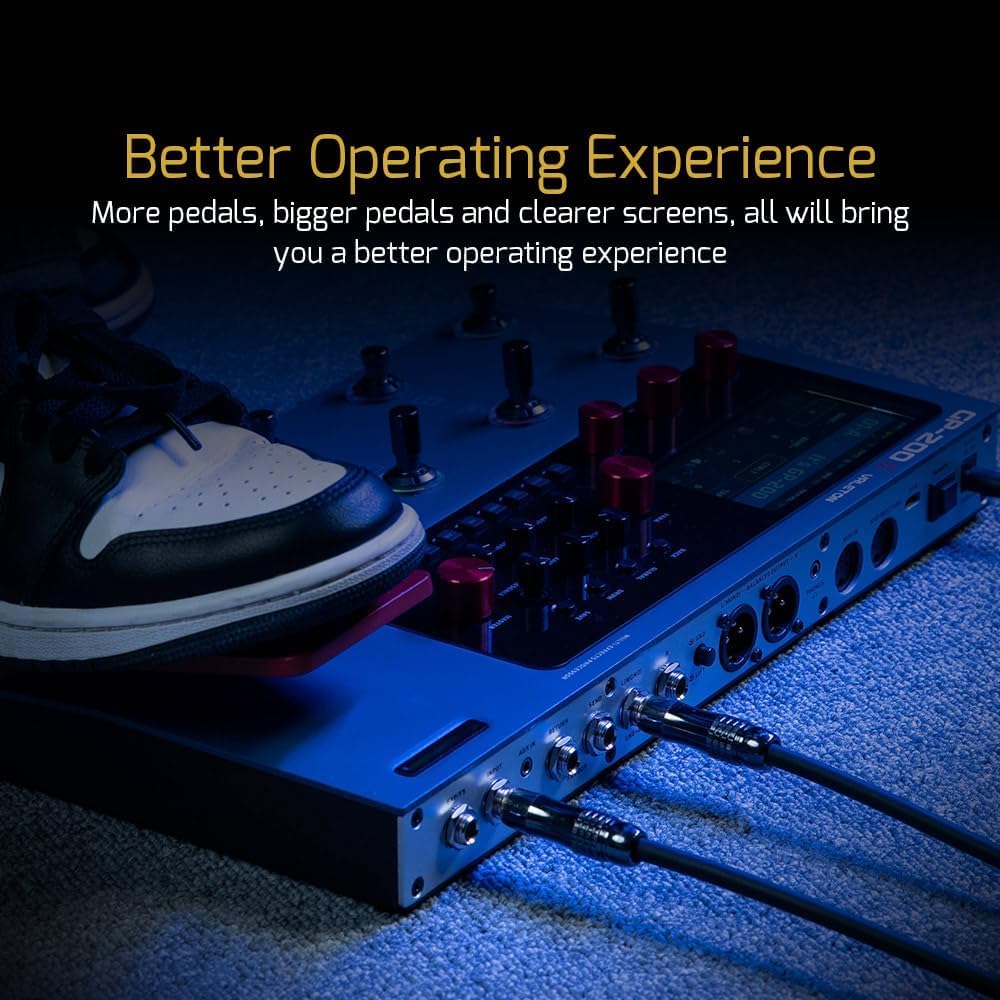 VALETON Multi Effects Processor Pedal with Expression Pedal FX Loop MIDI I/O Amp Modeling IR Cabinets Simulation Stereo OTG USB Audio Interface GP-200X (Include 10 Pcs Additional Footswitch Toppers)