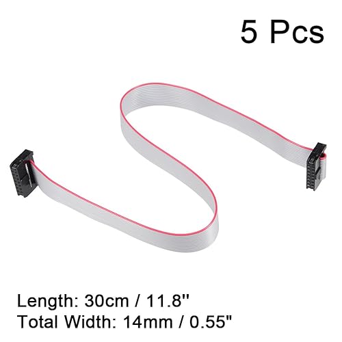 Miniatura 12 de uxcell IDC 16 pines conector plano cinta cable hembra longitud 11.8 in 0.079 in paso, 5 unids