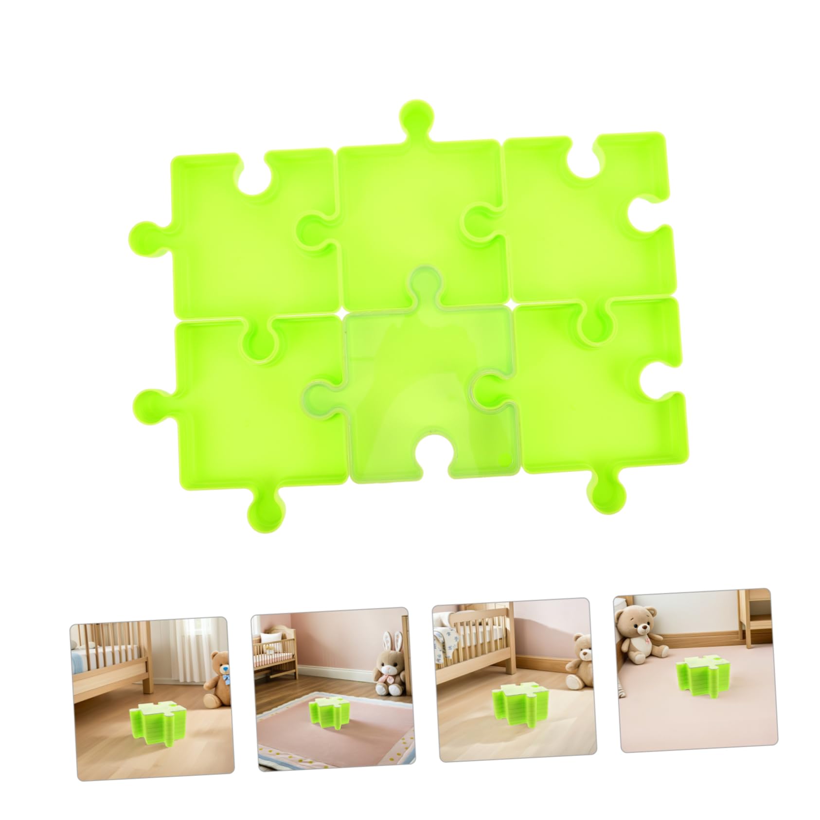 Organisateur de Puzzle 6 Pièces en Plastique Vert pour Garçon et Filles