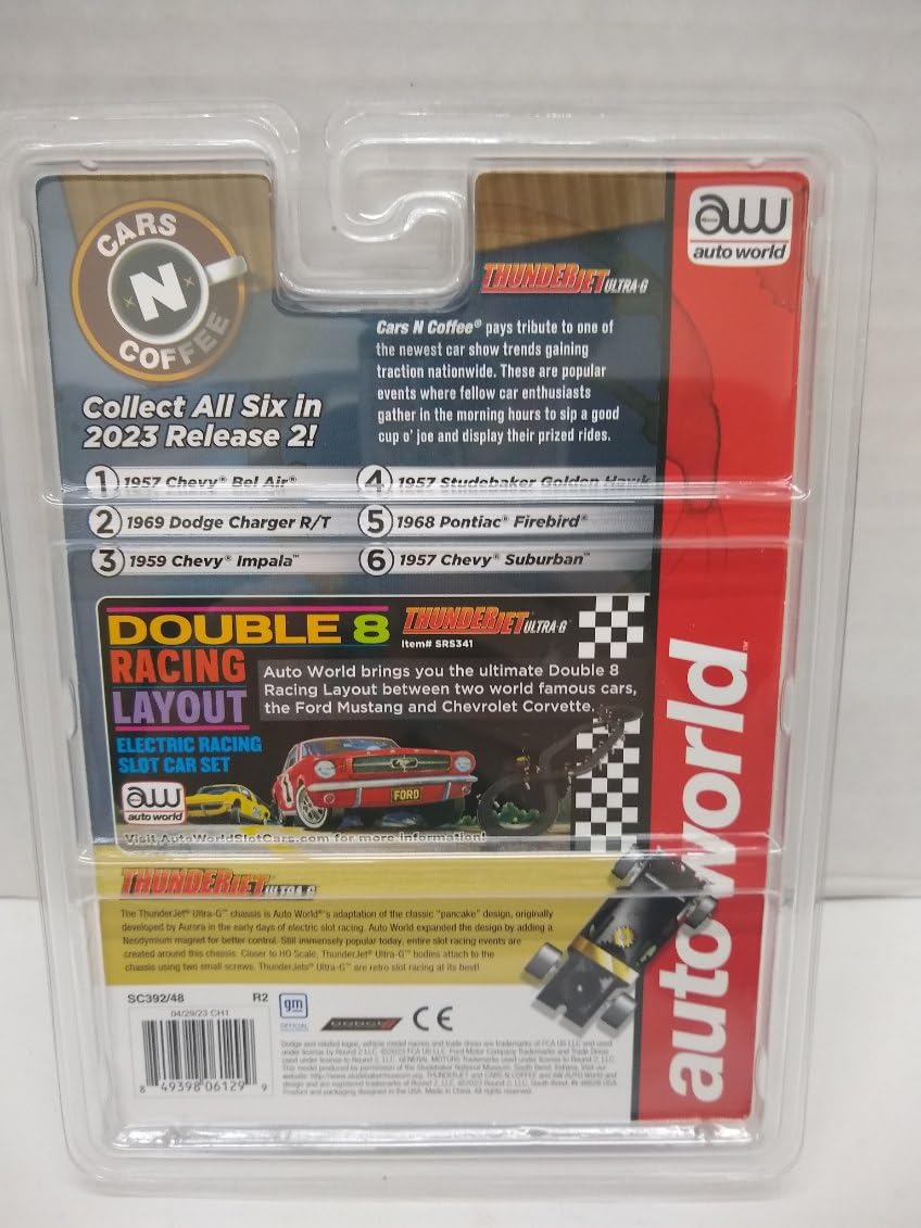 Auto World SC392-3B Cars N Coffee 1959 Impala HO Scale Electric Slot Car - Ivory