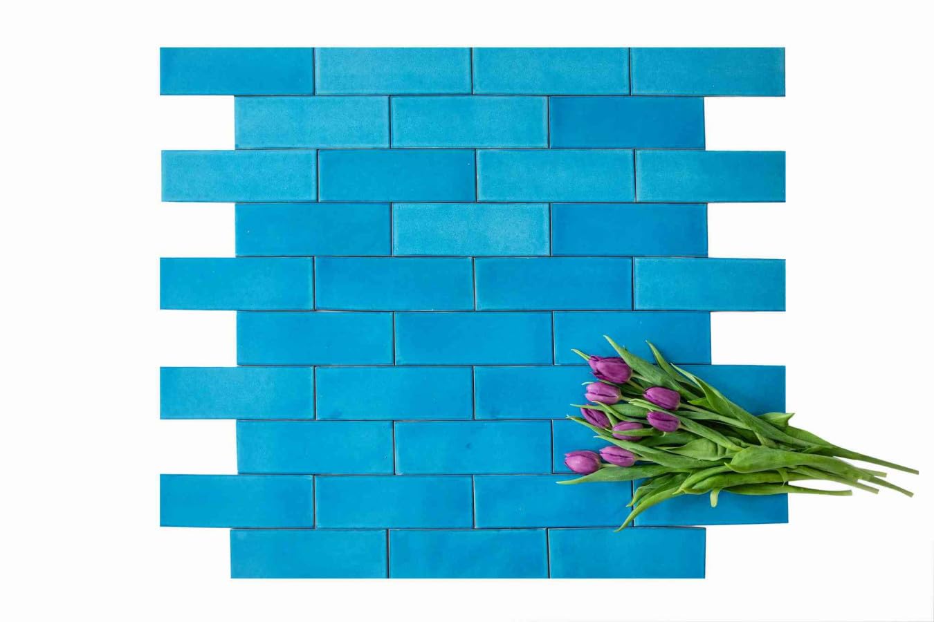Cerames Azulejos de mosaico de color liso Turquesa Deslavado - mosaico de cerámica mexicana Talavera, México Azulejos para cocina, baño, ducha, pared posterior de la cocina Un paquete de 35 azulejos