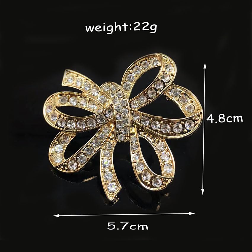 Spilla Bowknot A Fiocco Con Strass – Elegante Accessorio Per Cappotto, Sciarpa E Regali