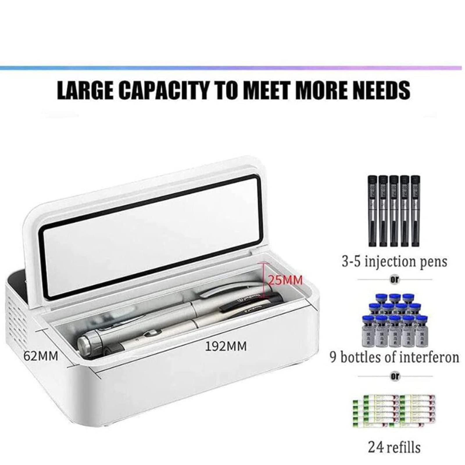 Refrigerador De Coche Portátil Con Caja Plana Refrigerada Por Insulina, Mini Nevera Portátil Para Medicinas, Pequeña Nevera Recargable, Para Viajes, Nevera Portátil, Avión, Coche, Familia,1battery