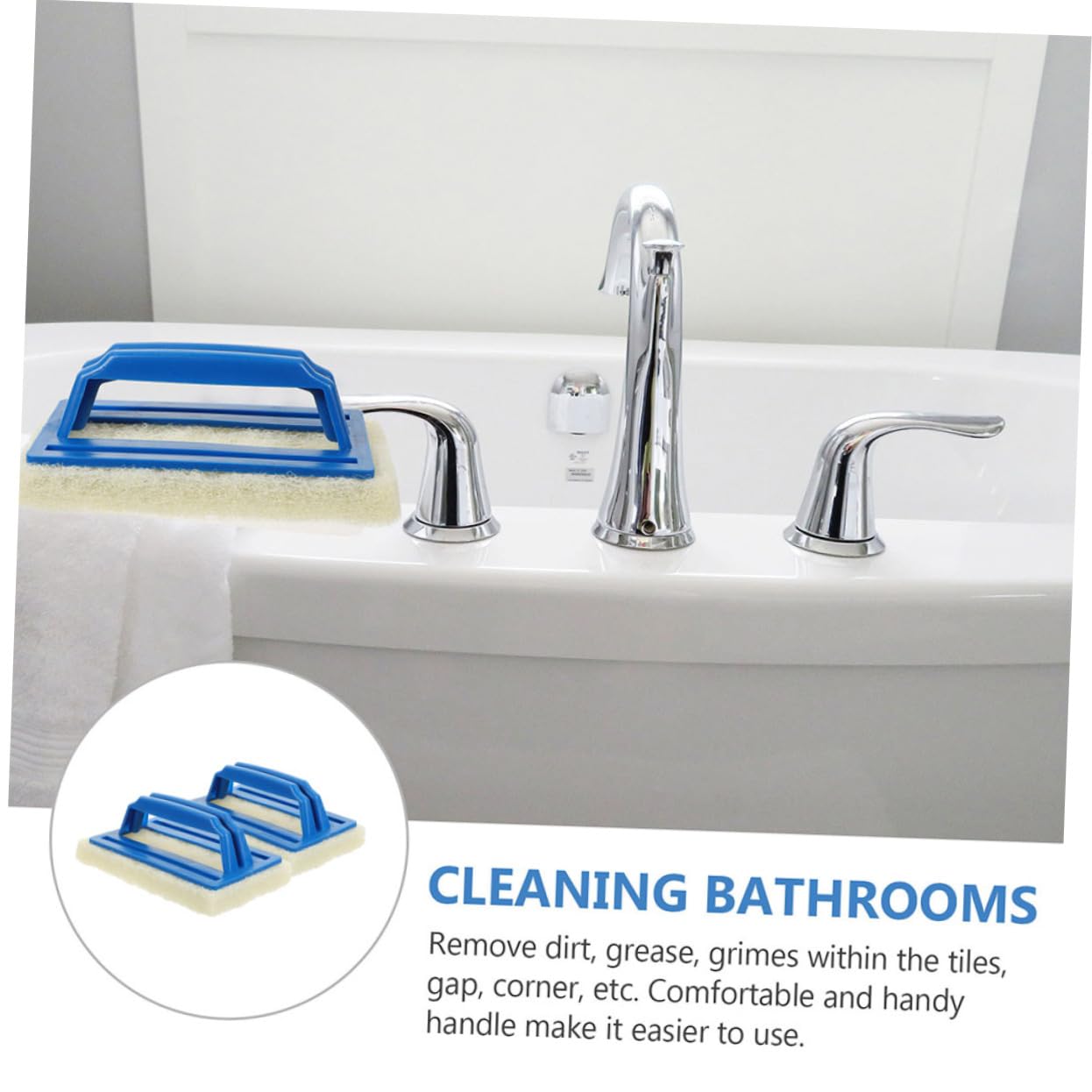 PRETYZOOM 2piezas Estropajo No Abrasivo Para Bañera y Baño Esponjas Mango Esponja Para Fregar Limpiador