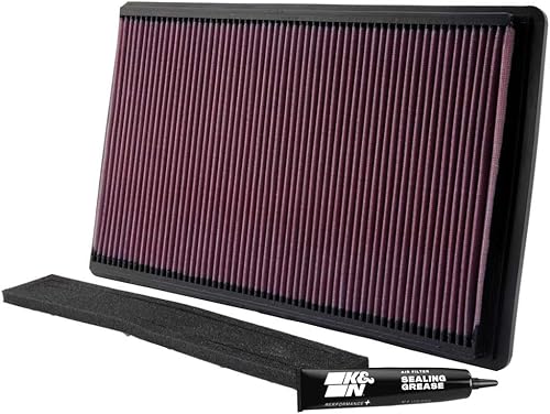 K&N Filtro de aire de alto flujo original de por vida para motor Aumenta la potencia Premium, lavable Compatible con ChevroletPontiac 1990-1996