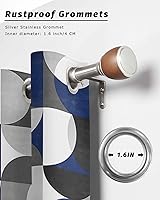 Vista 6 de Abstract Geomrtry Outdoor Curtains for Patio Waterproof Drapery,Grommet Window Curtain Drapes for Living