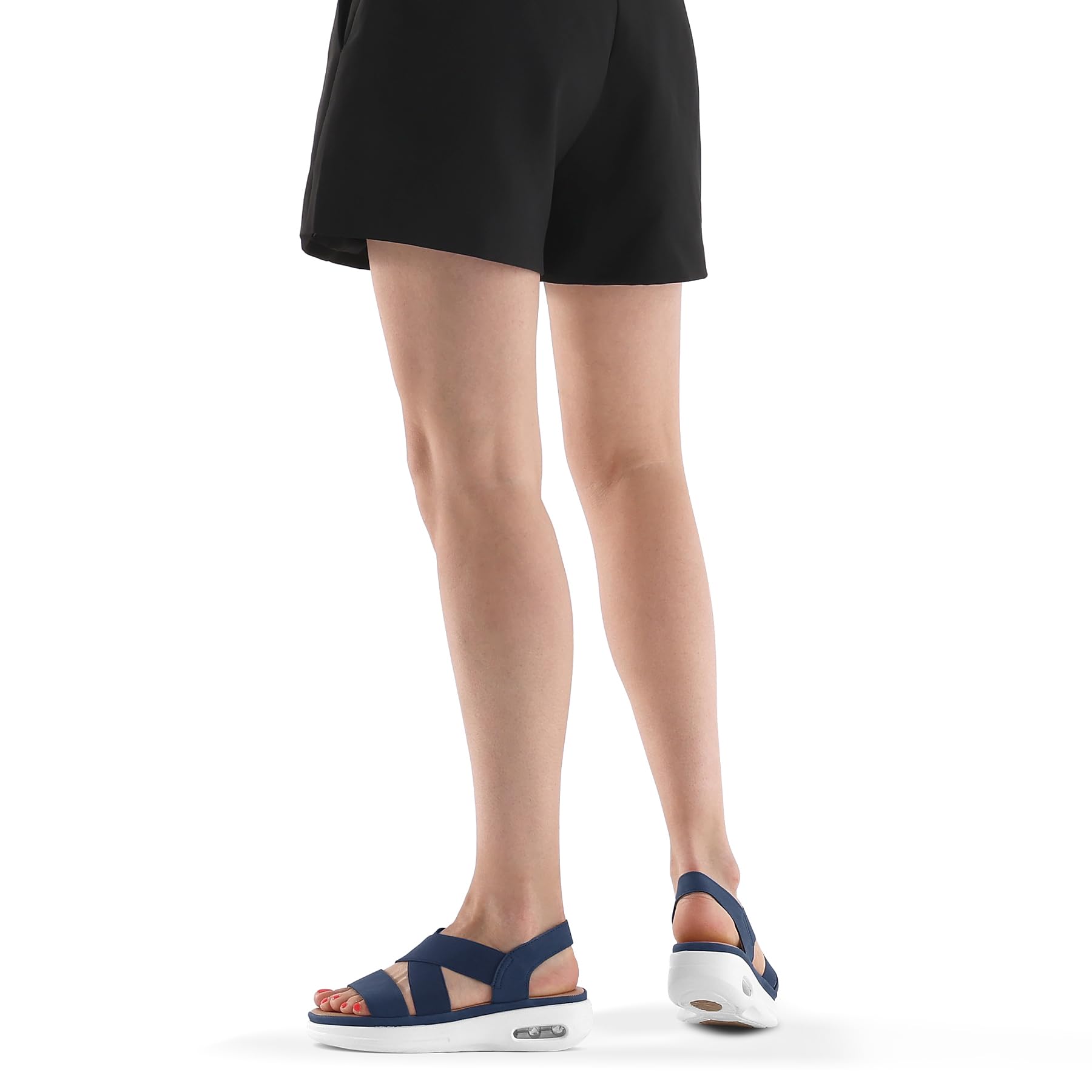 mysoft Sandali da passeggio da donna, comodi, con cuscinetto d'aria, con supporto alla caviglia