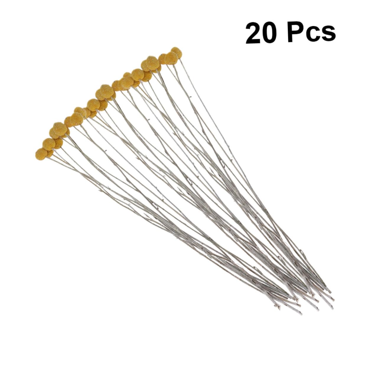 VILLCASE 60pièces Bouquet Fleurs Séchées Craspedia Décoration Naturelle pour Mariage Maison Et Événements sans Entretien