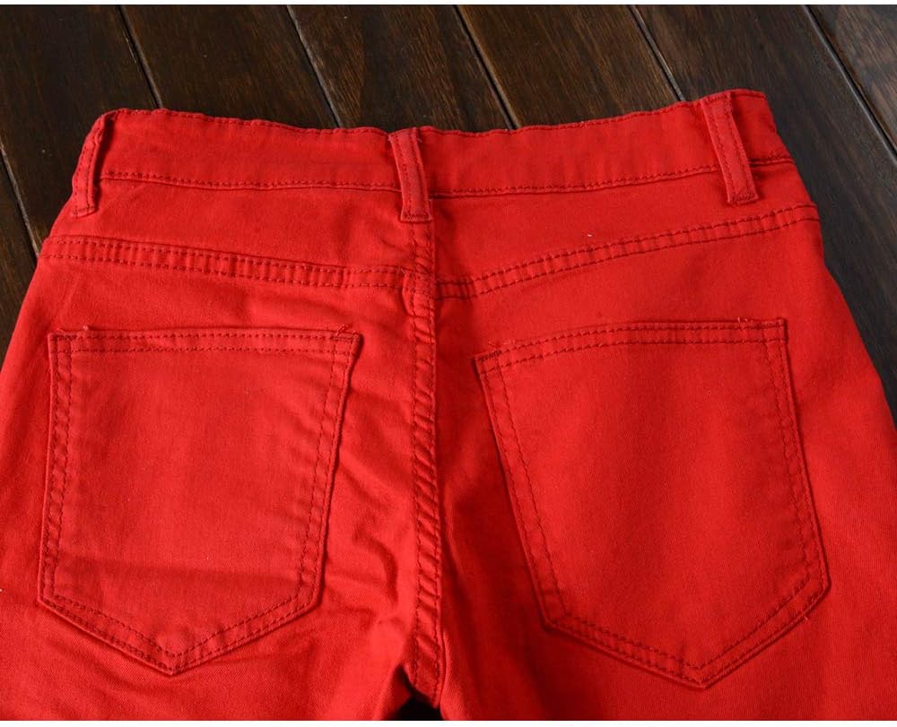 Rexcyril Men's Moto Biker Jeans Distressed Ripped Skinny Slim Fit Denim Pants with Zippers - Image 6