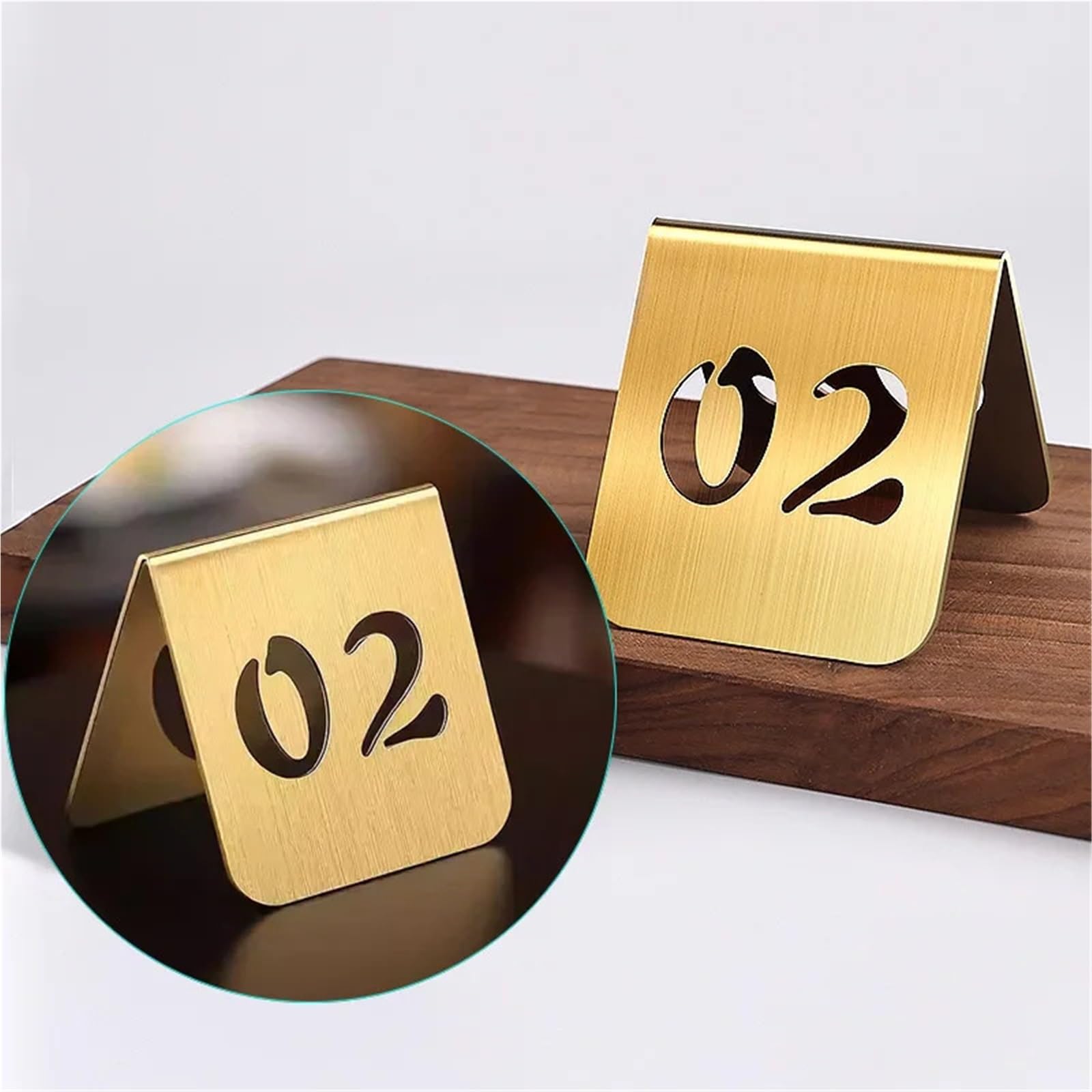 5 uds. De números de mesa huecos acero inoxidable, letrero escritorio, soporte Metal, placas, carteles asiento for Hotel, restaurante, cafetería y Bar Para Restaurantes Y Cafeterías(06 to 10,11x8cm)