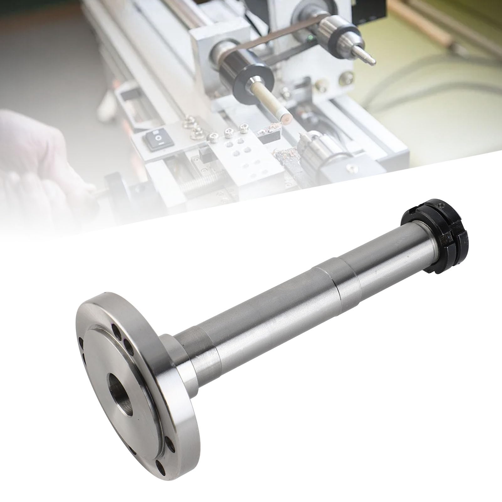Eje de torno Xtevu, eje de acero de acero de diámetro de 20 mm, eje de reemplazo para torno MX 180D, husillo de herramienta para 7x12 8x14 180 Máquina, ensamblaje de torno de metal