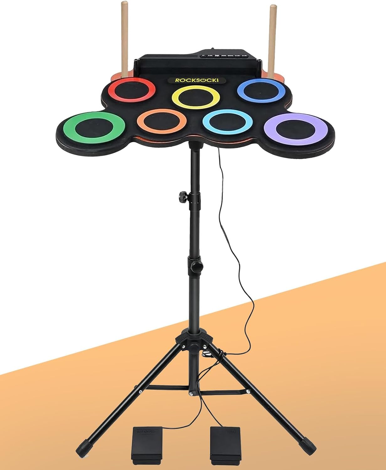 ROCKSOCKI Electronic Drum Set with Adjustable Stand Kit
