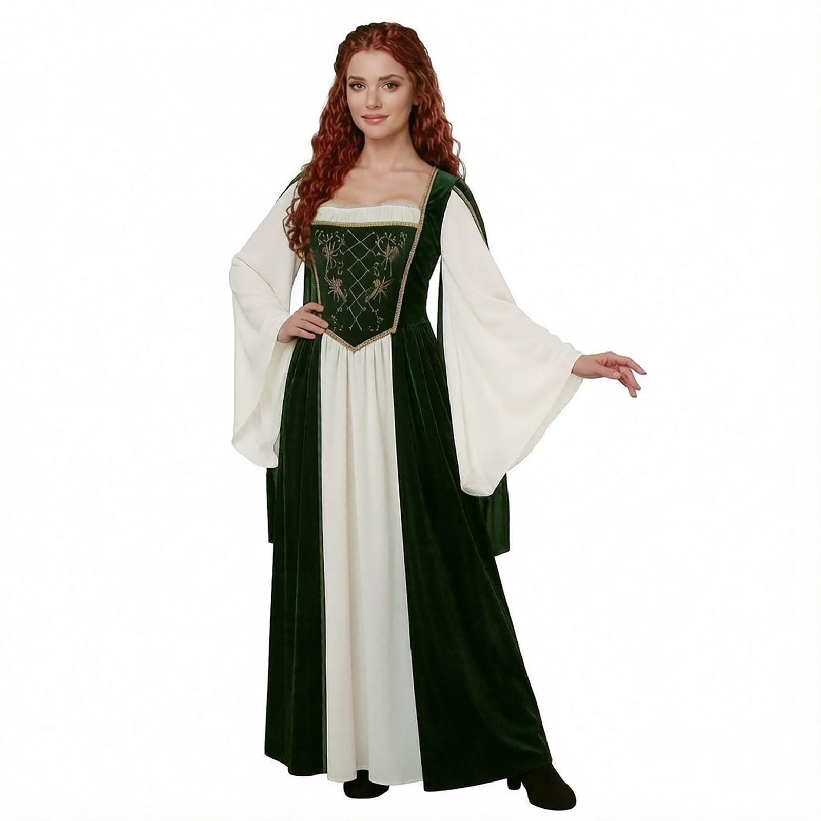 Costume di Halloween da donna, abito medievale per palcoscenico