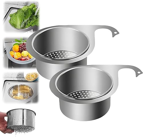 Miniatura 8 de Cesta coladora de fregadero de cisne de acero inoxidable, 2025 nuevo colador de drenaje multifuncional para fregadero de cocina, cesta de filtro 1