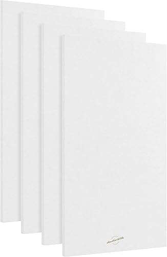 Paneles acústicos, paquete de 4 unidades, grandes, 46 x 23 pulgadas, blanco puro