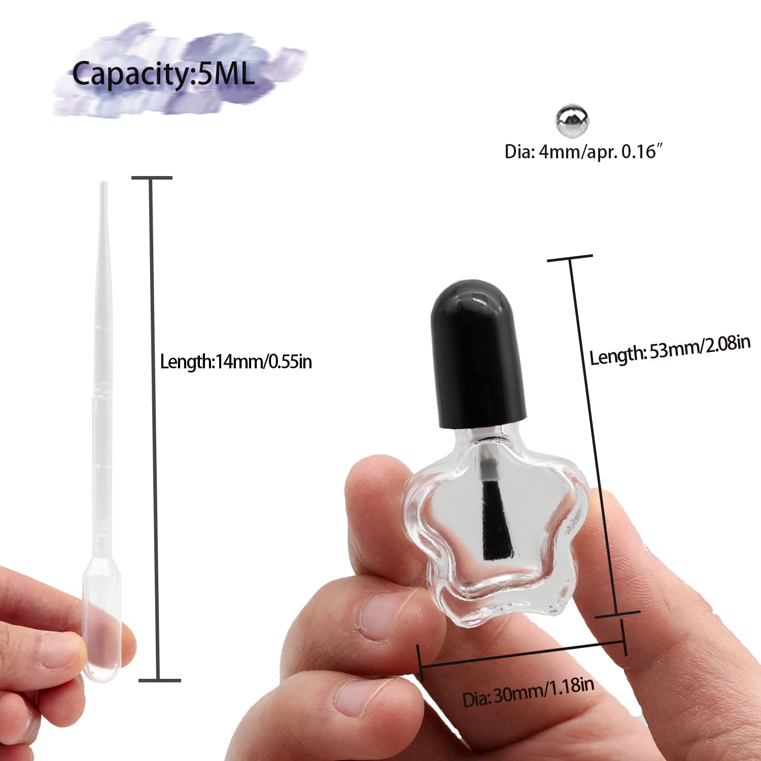 Amazon.co.jp: Agidea 空マニキュアボトル 5ml 星型 空のネイル