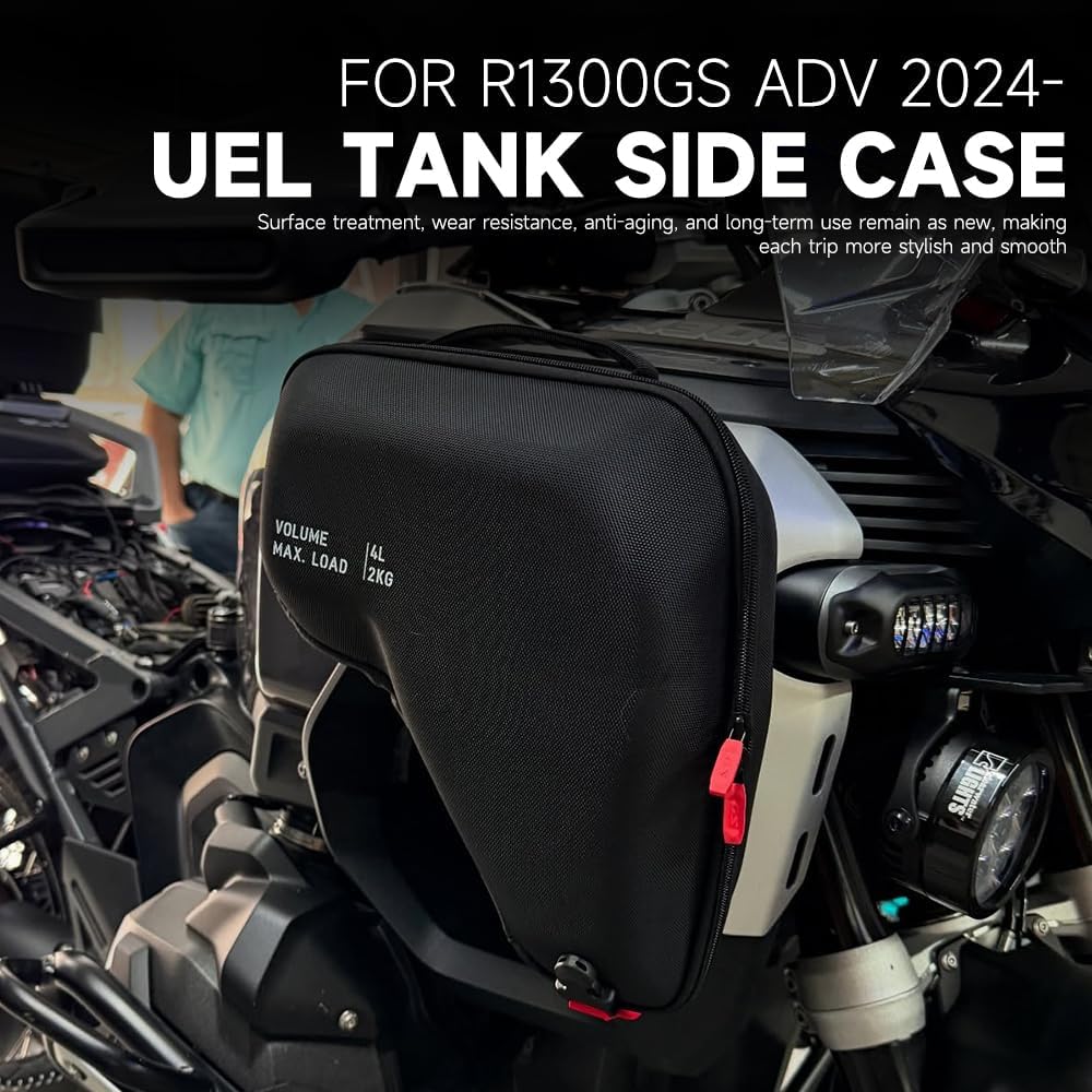 R1300GS ADV Motorcycle Radiator Cowl Side Bags 4L Nylon Fairing Left Right Tool Storage Bag with Waterproof Inner Pocket For BMW R 1300 GS ADV R1300GSA 2024 2025 Accessories
