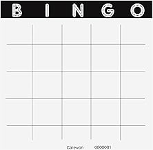 50 Blank Bingo Cards, 9" x 9", Large - Disposable Paper Bingo Sheets for Parties & Events