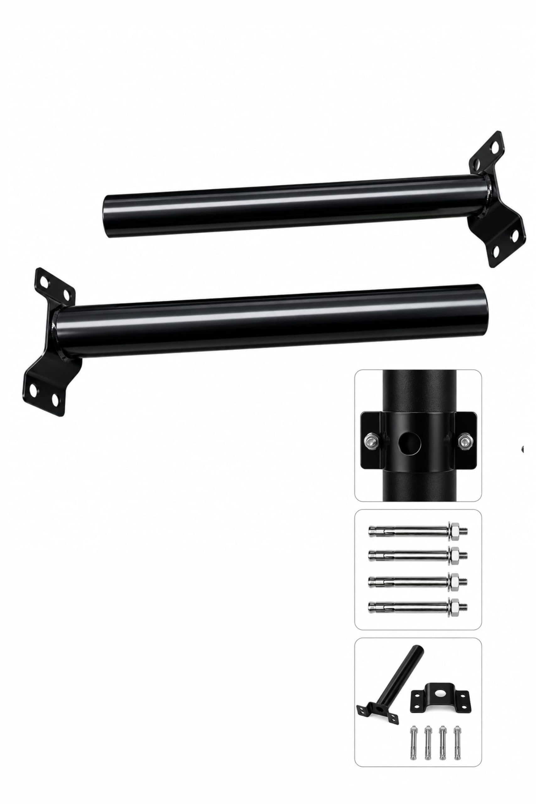 Wall Mounting Bracket for Solar Street Light-50MM Pole Diameter (2 Piece's) | GP, Black, 15 Inch Pole, 50MM Pole Diameter-image-44