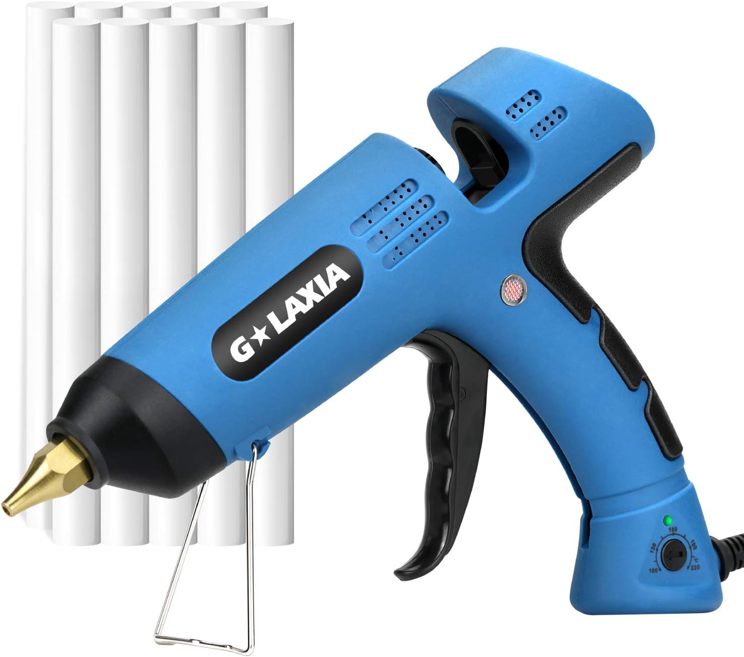 100W Hot Melt Glue Gun Kit with 10 Pcs Glue Sticks for Home Repairs, Crafts and DIY