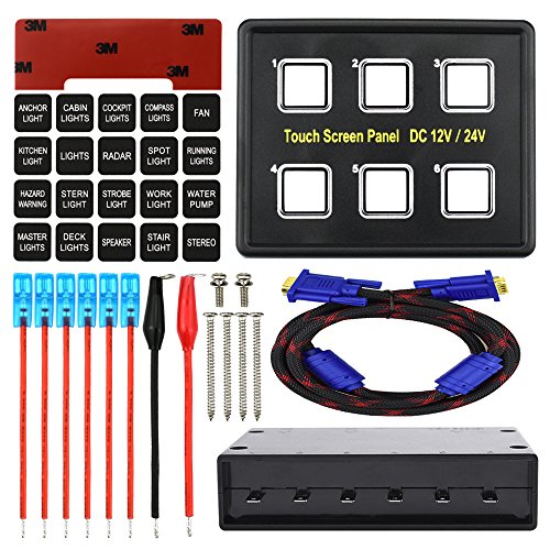 Cllena 12V/24V Dc 6 Gang Led Switch Panel Slim Touch Control Panel Box For Car Marine Boat Truck Rv Caravan #TOP3
