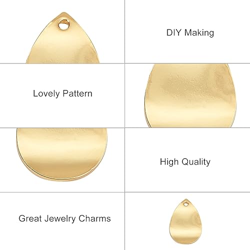 Miniatura 4 de DanLingJewelry - 50 colgantes de latón chapado en oro de 18 quilates para hacer joyas, collares, pulseras y bricolaje