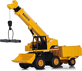SASBSC Crane Toys for 3+ Year Old Boys Big Construction Toy for Toddlers 3-5 Crane, Bulldozer and Dump Truck 3 in 1 Toy Trucks with Sounds Kids Construction Truck Toys Birthday