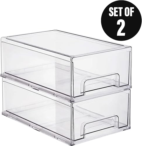 Miniatura 8 de Contenedores organizadores de cajones de plástico transparente, perfectos para organización de cocina o organización y almacenamiento de despensa,