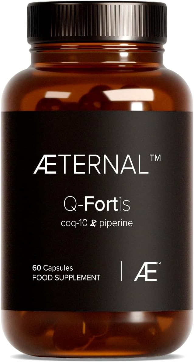 CoQ10 Ubiquinone with Piperine Black Pepper Extract | Natural Energy & Fatigue Support | Enhanced Absorption Antioxidant Q10 Formula | Vegan Non GMO Supplement | 60 Capsules | Made in UK | AETERNAL