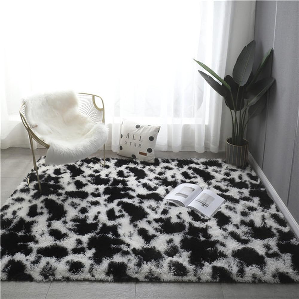 Tapis de chambre doux anti-glisse | Solution sol froid salon motif vache 50x80