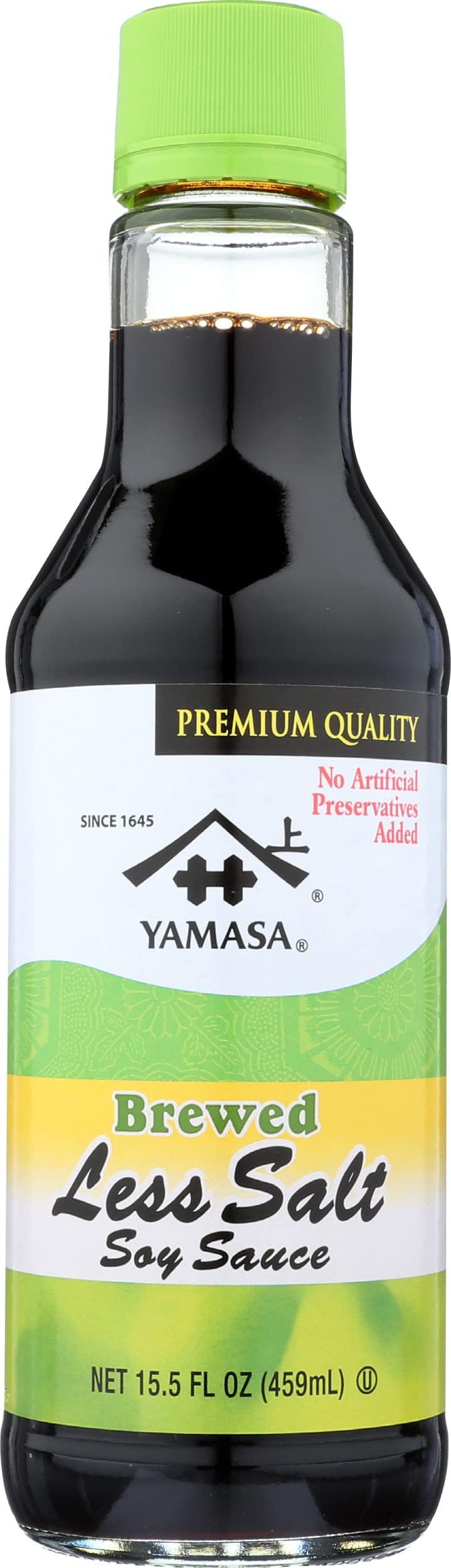 Yamasa Soy Sauce, Less Salt, Preservative Free, 15.5