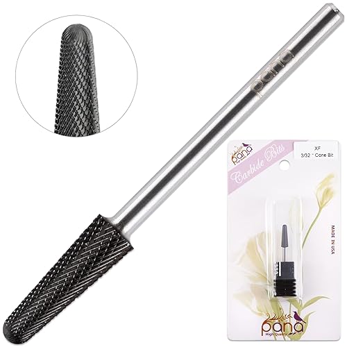 Miniatura 3 de PANA Broca de carburo en forma de cono profesional de 332 pulgadas, tamaño de vástago de 332 pulgadas, broca de uñas para manicura y pedicura,