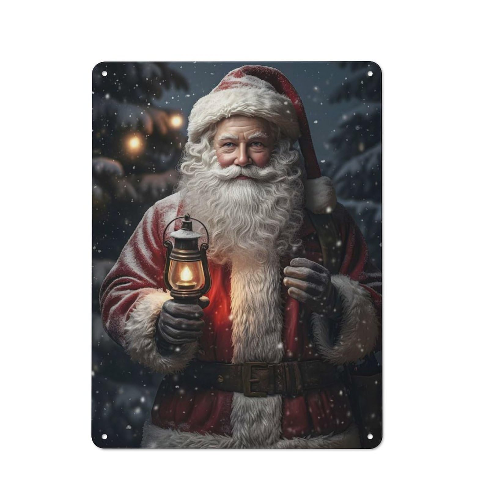 Junmoney Santas Cheerful Arrival Rustic Tin Sign 40X30cm Featuring For Bar Or Restaurant, A Housewarming Gift For Bar Decor Enthusiasts