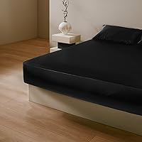 Vista 4 de LILYSILK Funda de edredón de seda negra para cama individual, fundas de edredón de seda de 19 momme