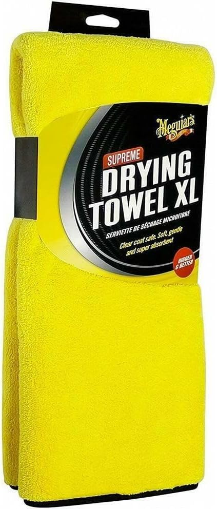 Meguiar's Supreme Microfibre Car Cleaning Drying Towel XL, Yellow - Clear Coa...
