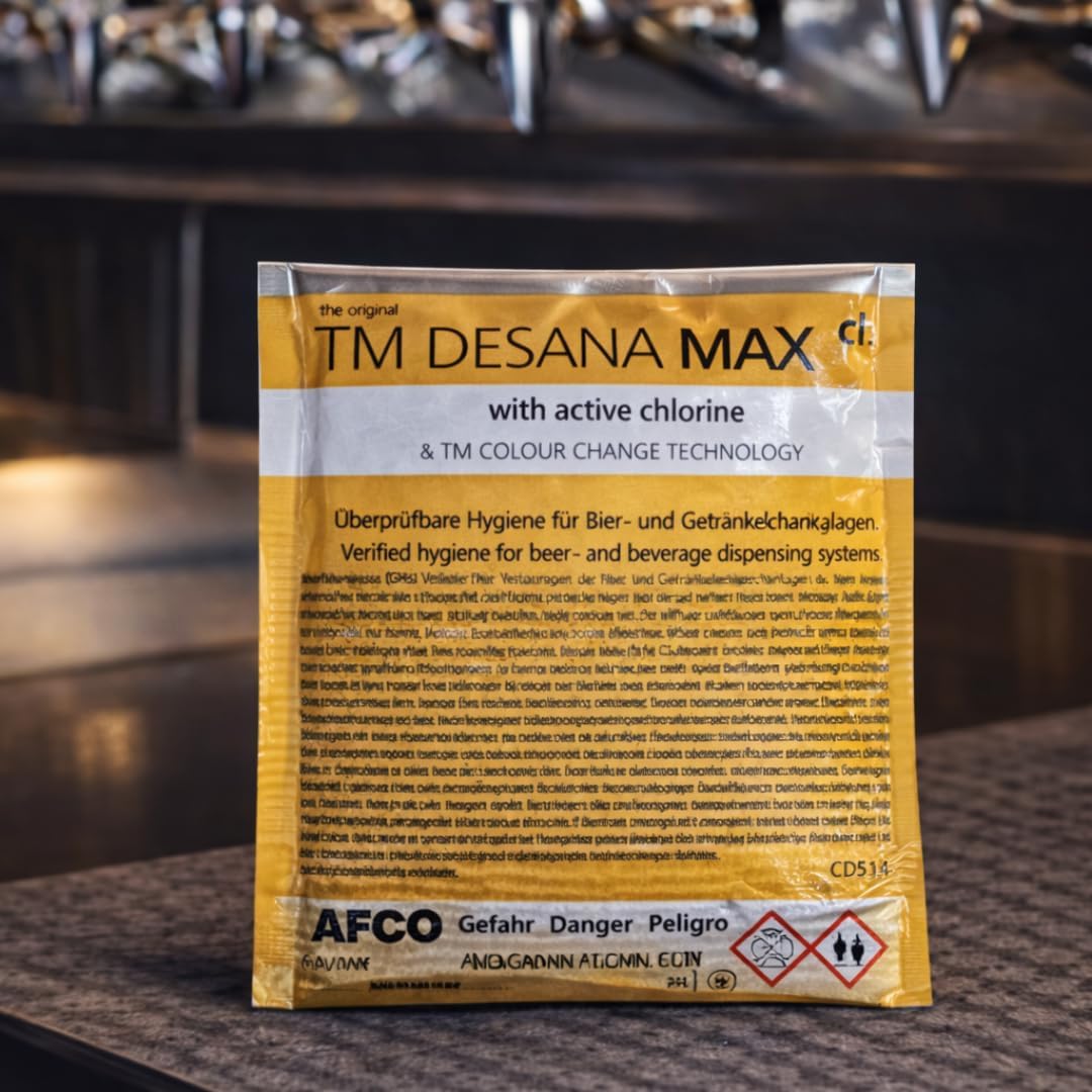 TM Desana Max cl 35g gelb Chlor Reiniger für Bierleitungen Zapfanlage Bierzapfanlage Zubehör Reinigungsbehälter 30 stk