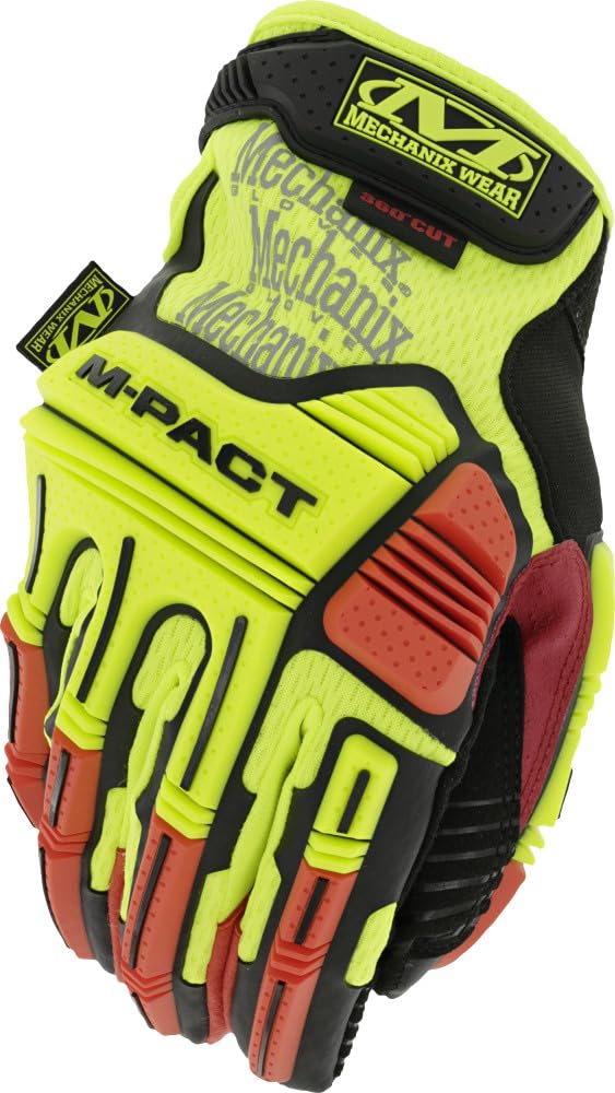 Mechanix Wear SMP-X91-009 Mechanics Gloves,Hi-Vis Yellow,9