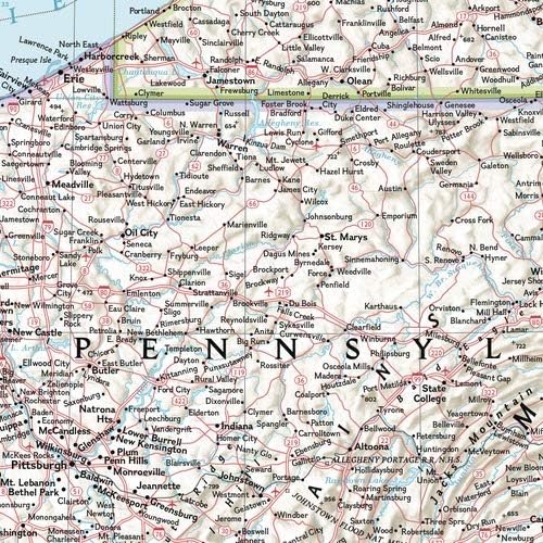 Miniatura 2 de National Geographic Mapa de pared del Atlántico Medio de EE. UU., 22 x 28 pulgadas, laminado