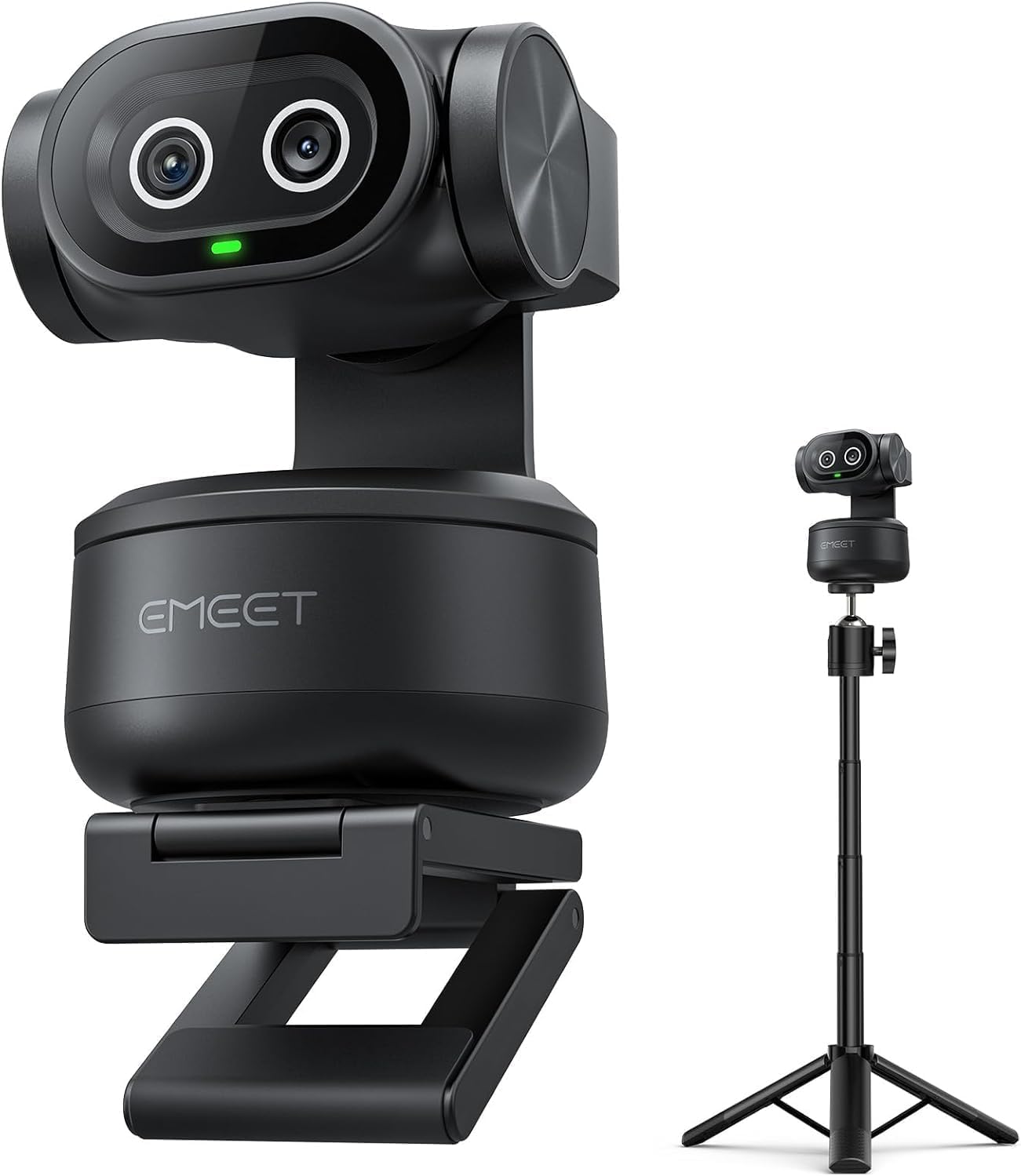 EMEET PIXY Doppia Webcam PTZ con AI 4K con Treppiede, Tracking AI, PDAF&AI 0,2s, Sensore Sony 1/2,55", 3 Mic, Preimpostazioni, Webcam 4K per Streaming, Compatibile OBS/Twitch/Switch 2