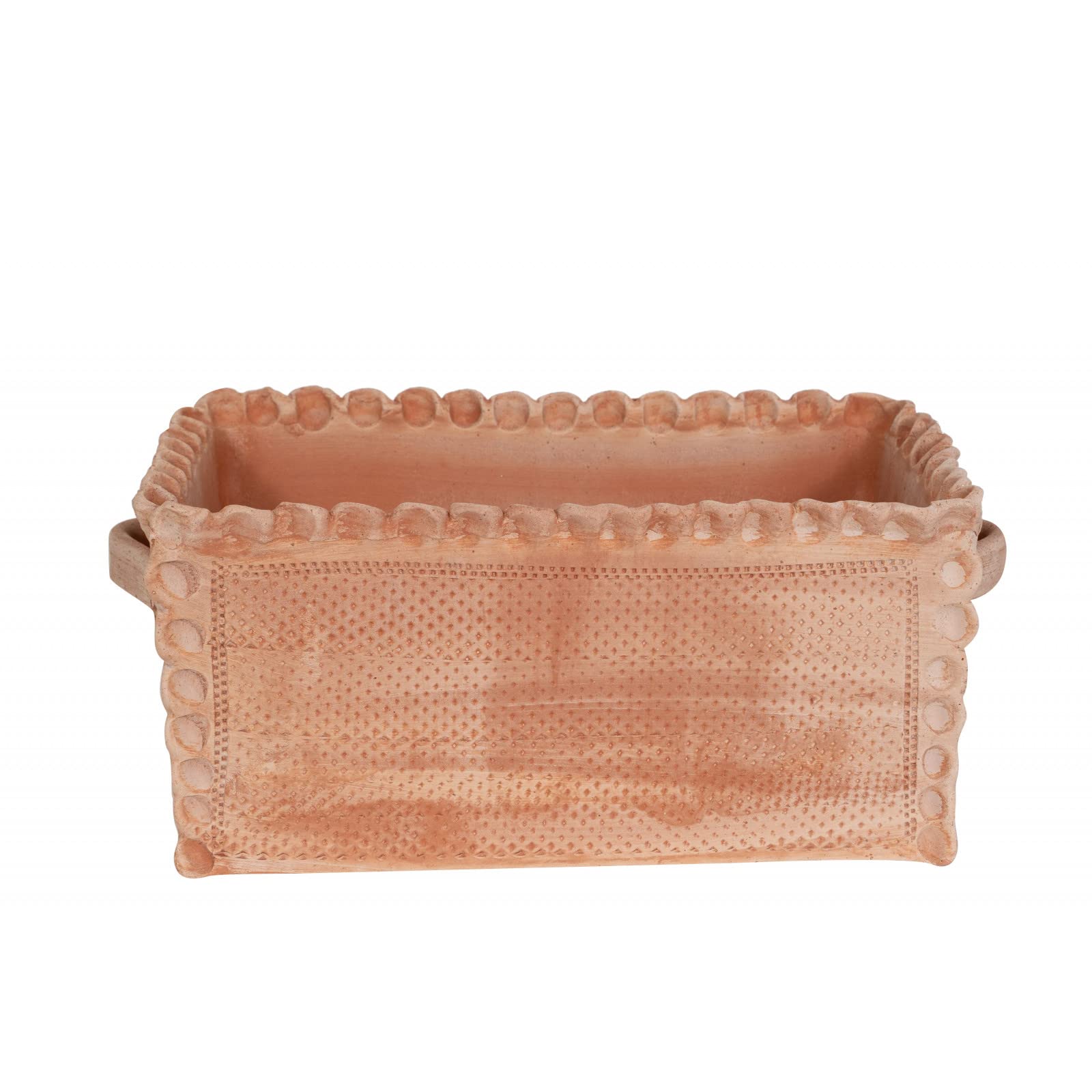 Biscottini vaso terracotta rettangolare 42x25x17 cm | Coprivaso da esterno Made in Italy | Vasi da esterno grandi