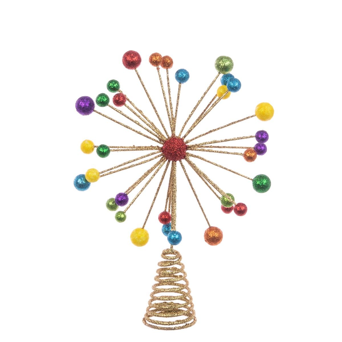 Floralsilk Rainbow Glitter Tree Topper - 29cm - Christmas