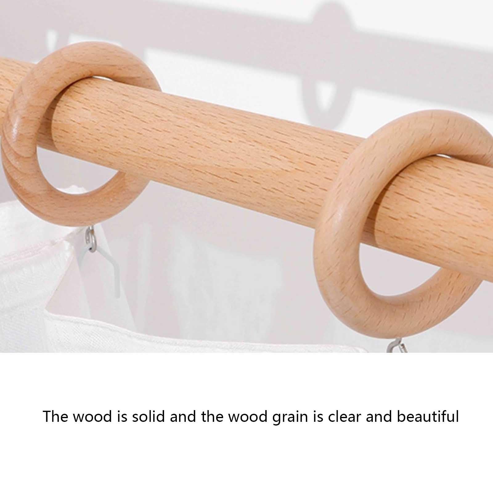 Asta in legno massiccio da 300 cm / 118.1in, staffe singole e doppie, facile da inserire nell'asta in legno per decorare la casa, ideale per porte e porte