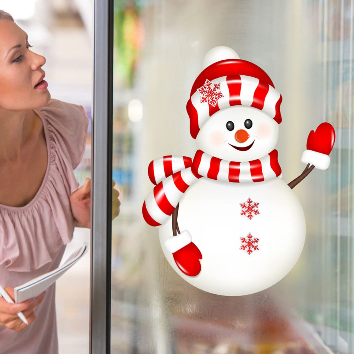 Zerodeko 6blätter Weihnachtsfenster Aufkleber Wasserdichte Abnehmbare Pvc Und Weihnachtsmann Dekoration Für Fenster Und Wände Festliche Wandsticker Für Ihre Weihnachtsfeier