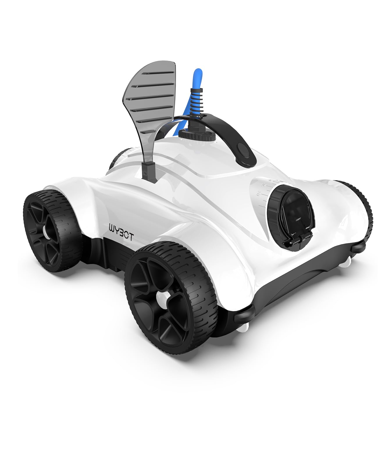 WYBOT Robot Limpiafondos Piscina - Cable 10 m, Potente Succión, Motores Duales, Temporizador de 1, 2 o 3 Horas y Ángulo de Drenaje Ajustable, Aspirador para Piscinas Elevadas y Enterradas (Blanco).