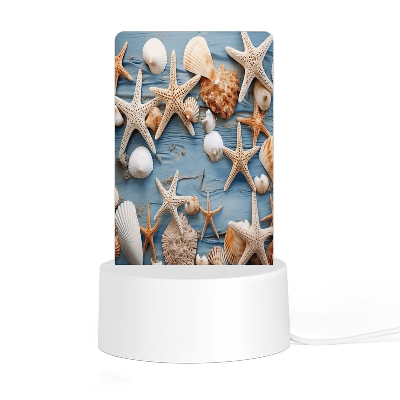 Adfgyerh Style Shell Starfish Pattern Night Light Acrylic Material Easy Installation, Home Decor Usb Interface Power Supply, Lamp For Restaurant Bar Cafe Room Decor