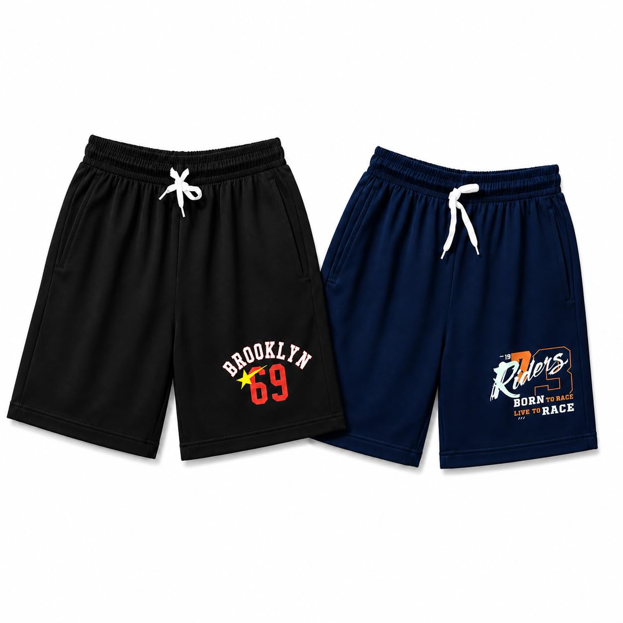 Men's Cotton Sports Shorts Pack of 2 with Zipper Pockets | Breathable Gym Running Workout Casual Shorts | Elastic Drawstring Athletic Shorts for Training, Jogging-image-38
