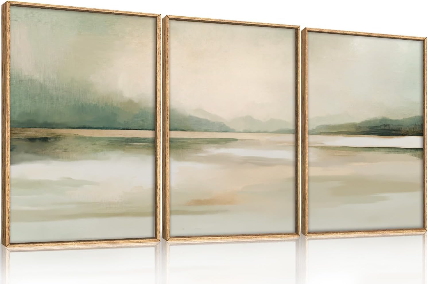 TOARTi Boho Framed Canvas Wall Art Prints,Set of 3 Mid Century Modern Wall Decor,Nature Plants Desert Sun Art Paintings,Bohemian Artwork for Living Room,Bedroom,Dining Room,Office - 16x24inchx3 — view 49