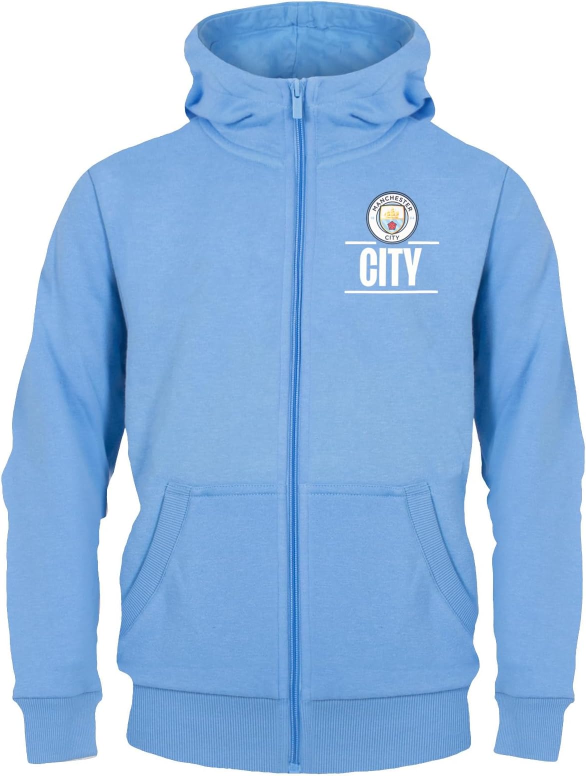 MANCHESTER CITYBoys Hoody Zip Fleece Kids Official Football Gift