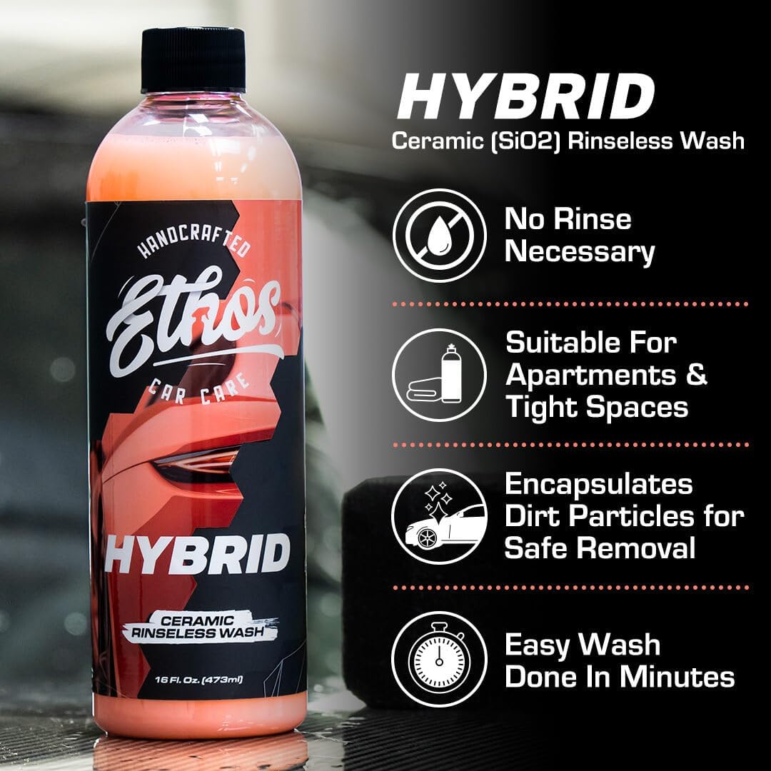 Ethos Hybrid Ceramic Rinseless Car Wash - Spot Free Rinse for Cars Waterless Wash - No Rinse Wash - Spot Free Car Wash (16oz) - Image 2