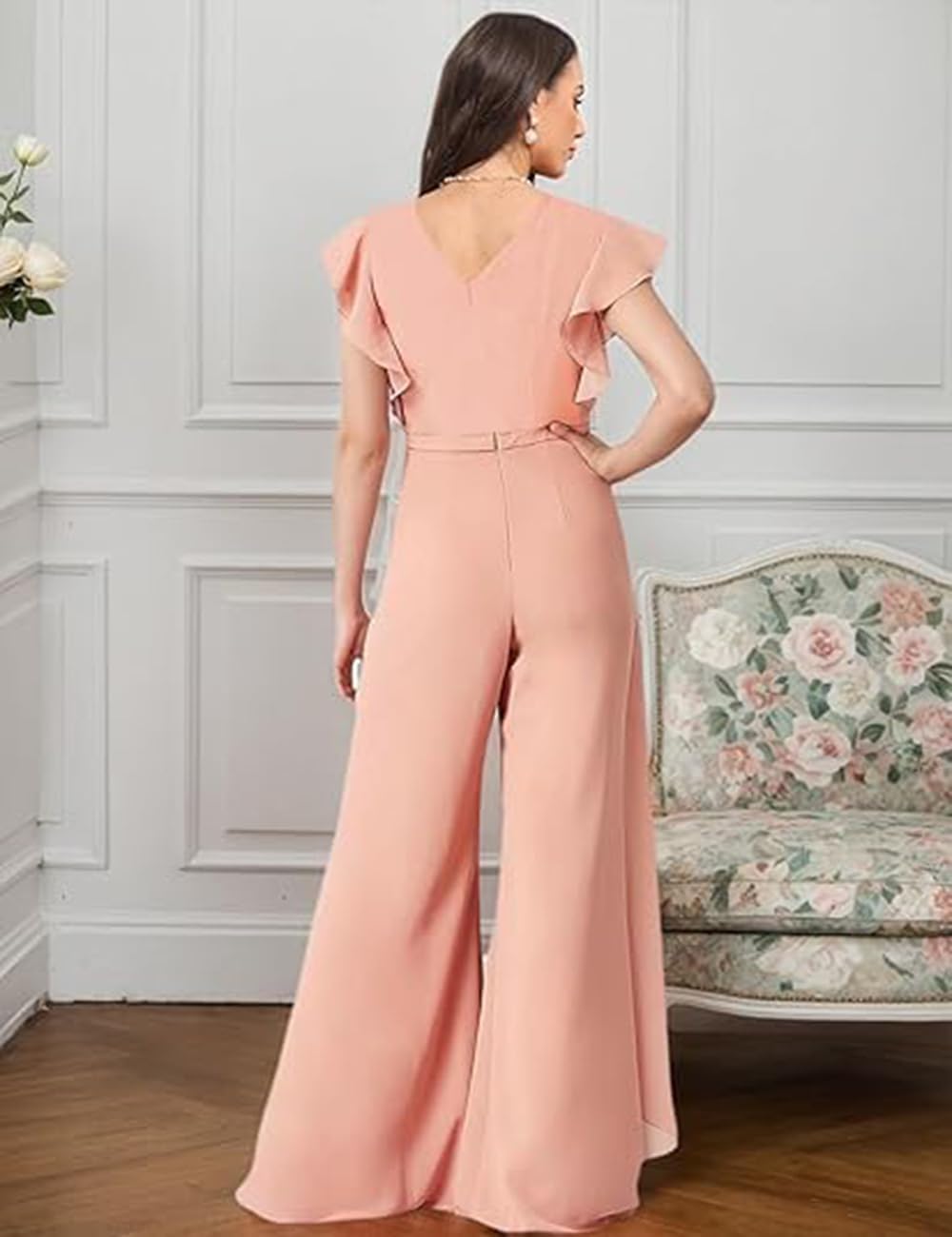 Women's Jumpsuit Chiffon Mother of The Bride Pant Suits Wedding Guest Dresses Formal Outfits